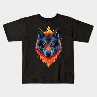 fire and wolf Kids T-Shirt